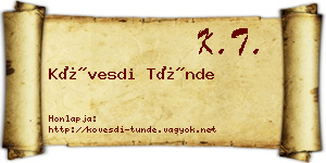 Kövesdi Tünde névjegykártya
