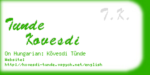 tunde kovesdi business card